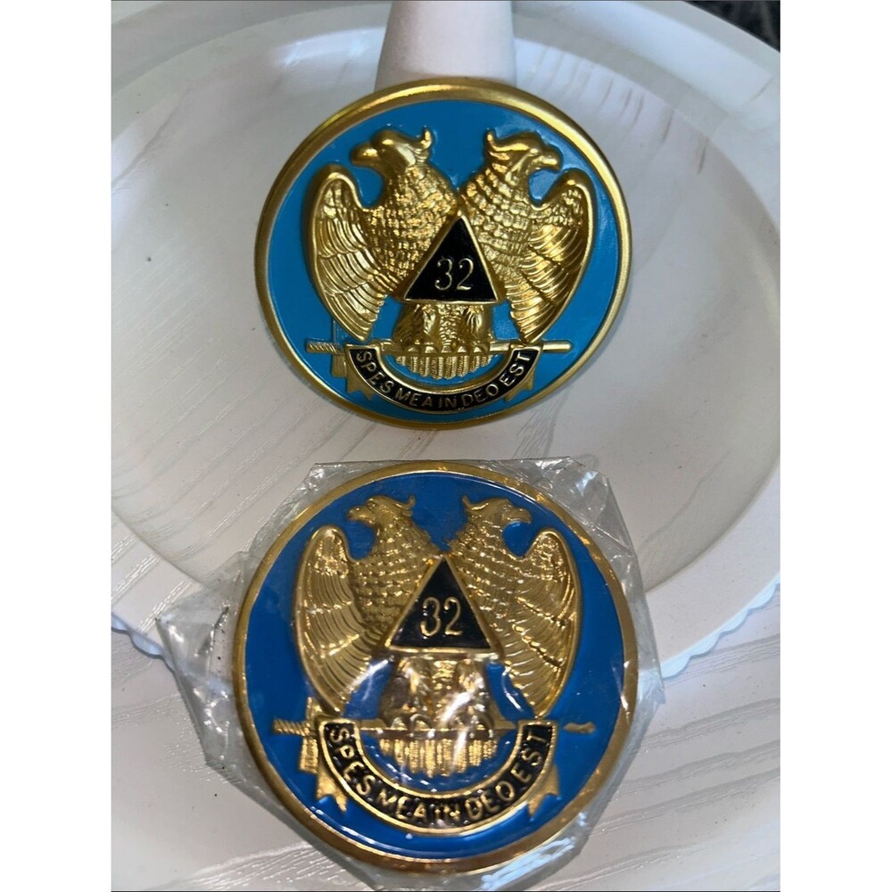 Freemason 32nd Degree Double-Headed Eagle Emblem Metal Emblem Stick On Decal